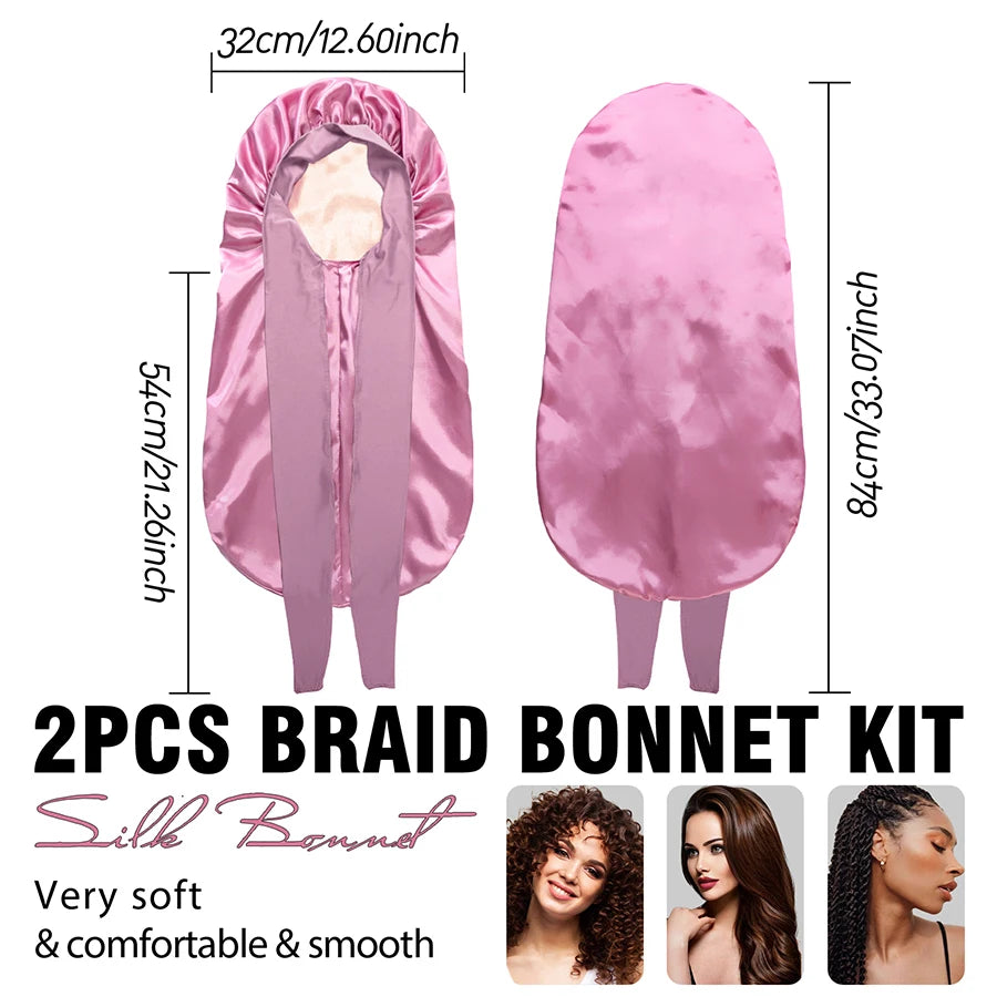 High Quality Silky Long Satin Bonnet