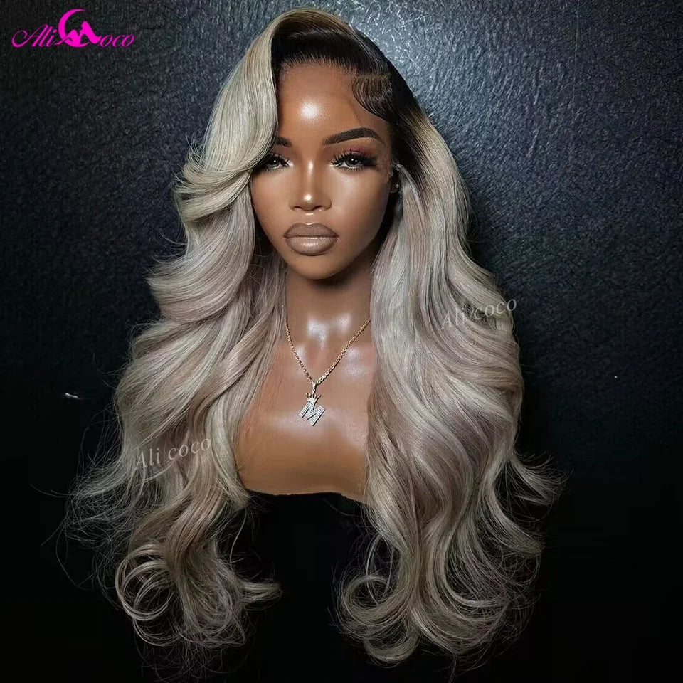 Ombre Ash Blonde Body Wave Wig