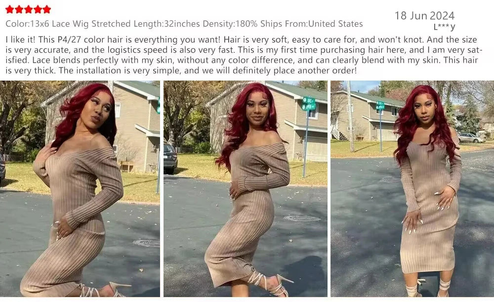 99J Burgundy Body Wave Wig – 13x4/13x6 Lace Front, 200% Density, 30–36 Inch Human Hair