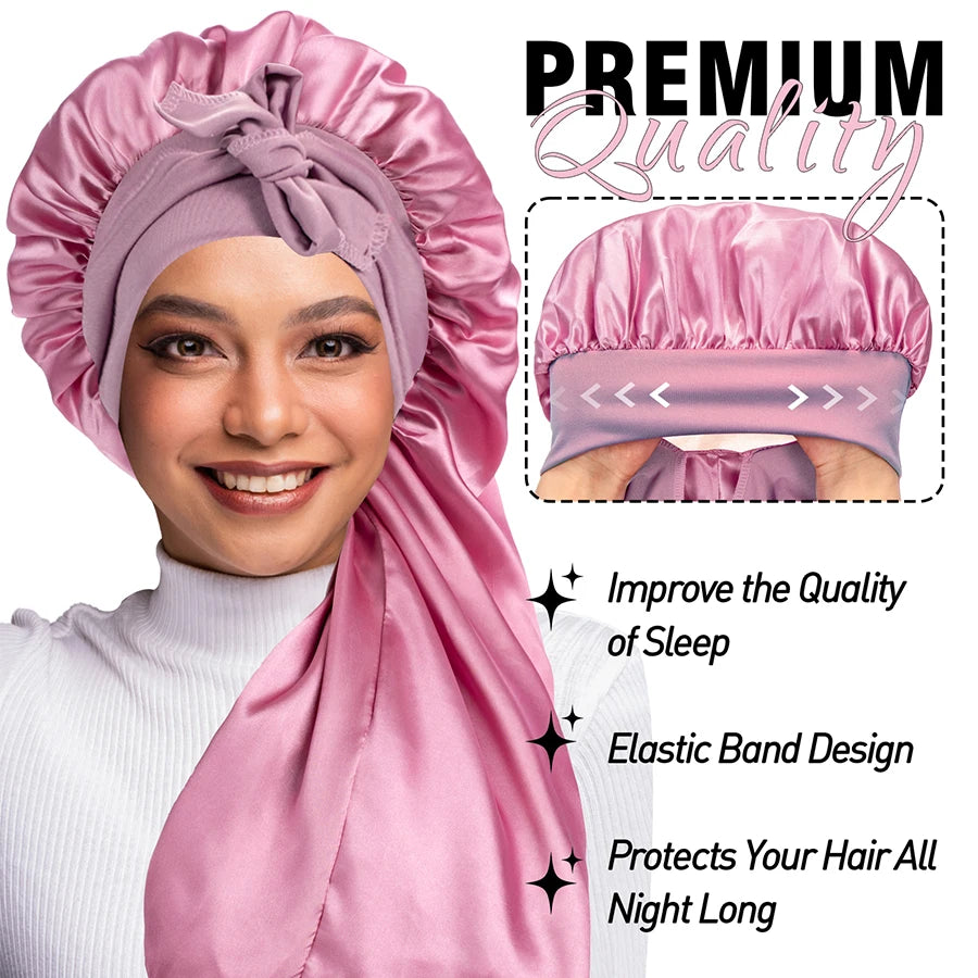 High Quality Silky Long Satin Bonnet