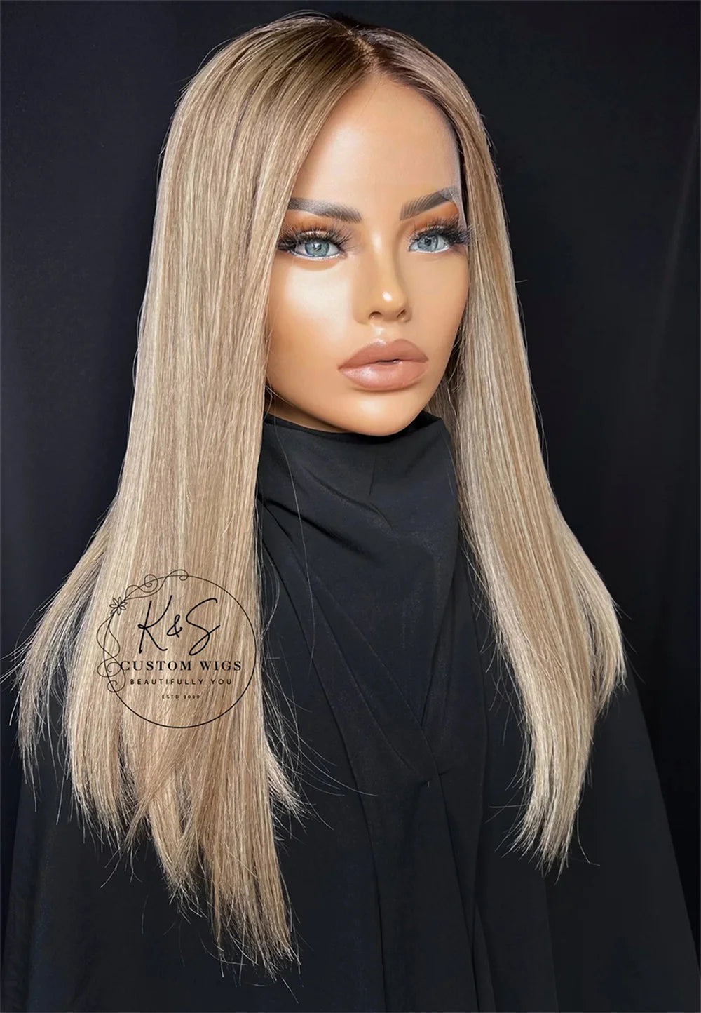 2025 New in HD Lace Wig Honey Ash Blonde Balayage Straight Wig