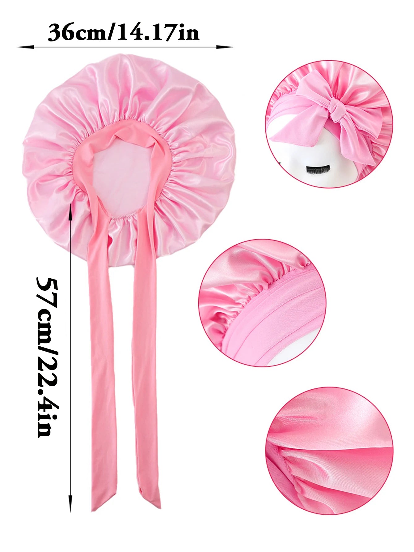 New Silk Bonnet for Sleeping Women Satin Bonnet Hair Bonnet night sleep cap scarf wrap for curly hair With Tie Band for Curly Hair