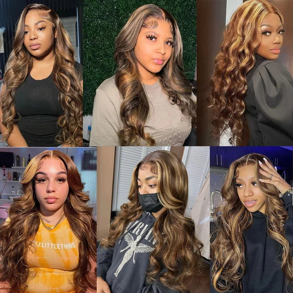 Brazilian Highlight Wig – Body Wave, 200% Density, Human Hair