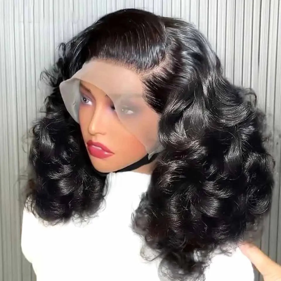 Short Body Wave Bob Wig – 100% Brazilian Human Hair, Lace Front