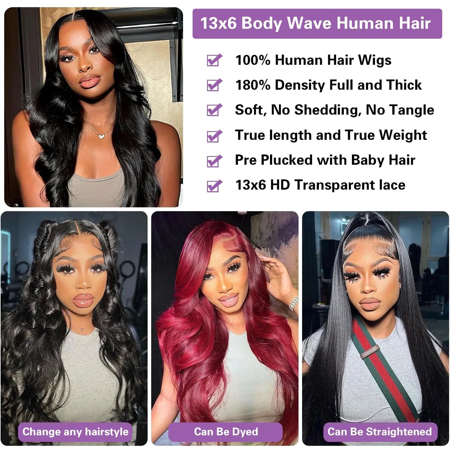 30 Inch Body Wave HD Lace Wig – Glueless, Pre-Plucked Human Hair