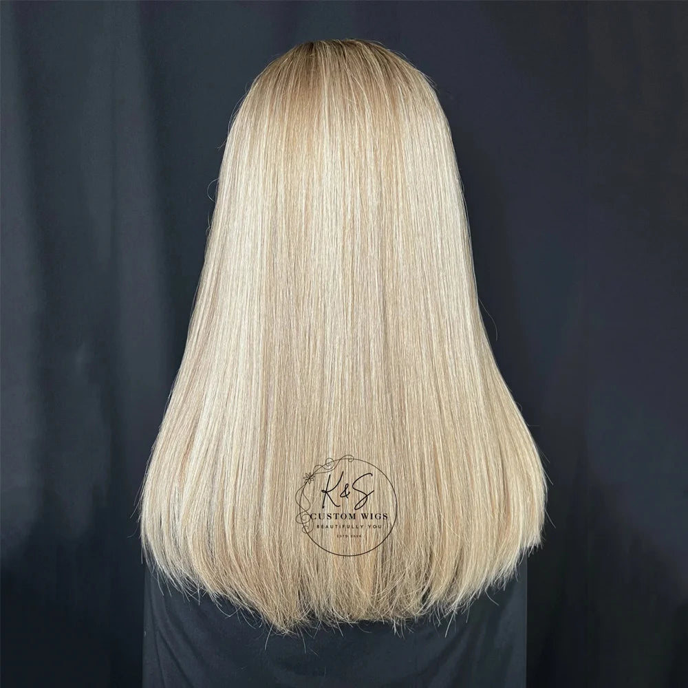 2025 New in HD Lace Wig Honey Ash Blonde Balayage Straight Wig