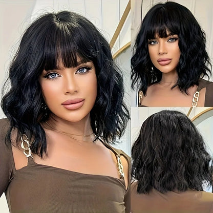 Short Bob Body Wave Wig – 3x1 Lace, 200% Density, With Bangs