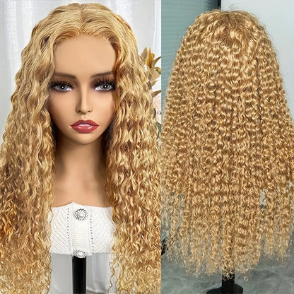 Honey Blonde Deep Curly Wig