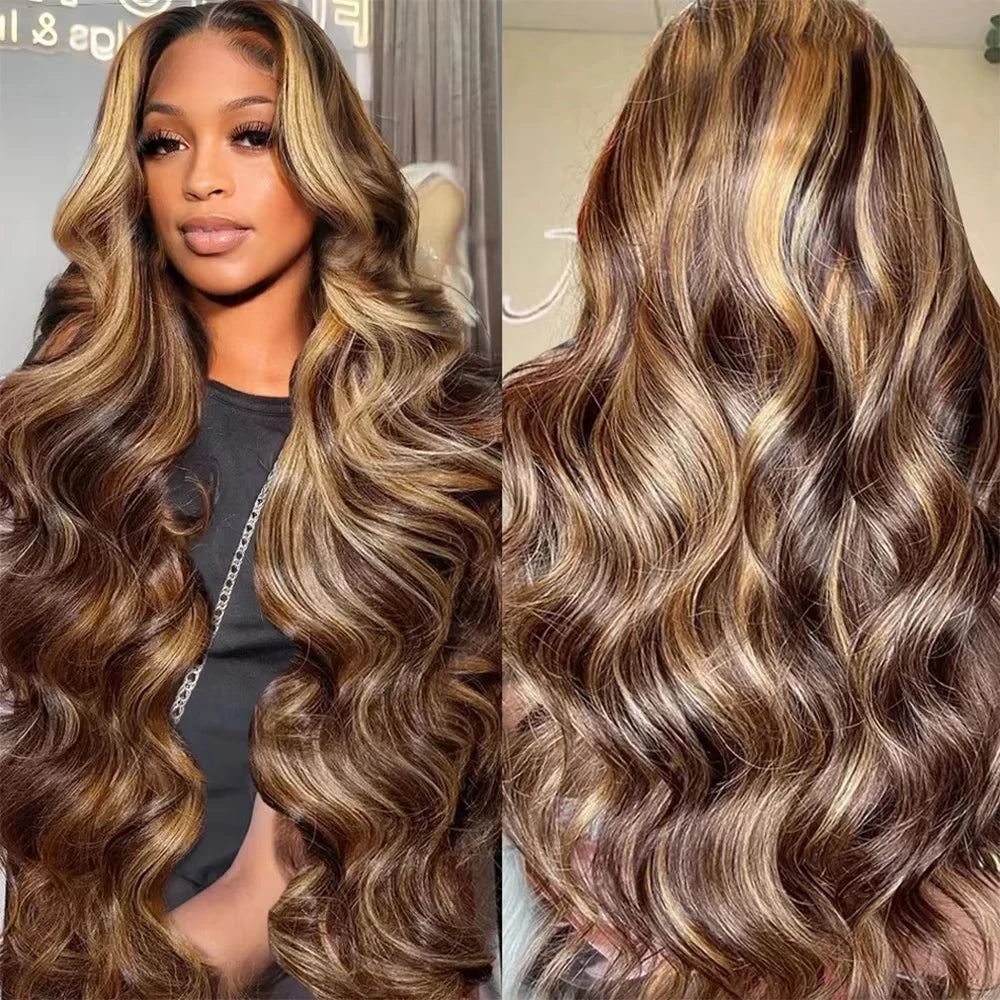 Brazilian Highlight Wig – Body Wave, 200% Density, Human Hair