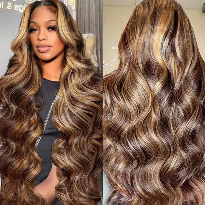 Brazilian Highlight Wig – Body Wave, 200% Density, Human Hair