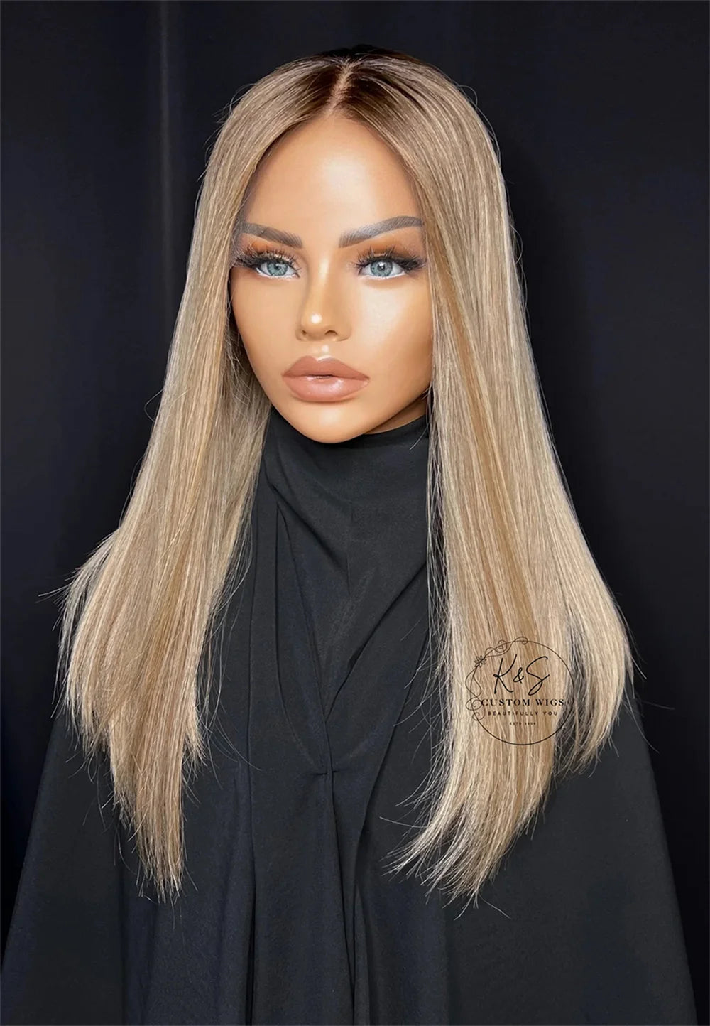 2025 New in HD Lace Wig Honey Ash Blonde Balayage Straight Wig