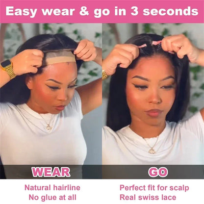 360 HD Full Lace Wig – 36", 13x6, Bone Straight, Pre-Plucked, Human Hair