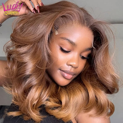 Ombre Blonde Short Bob Wig – 100% Human Hair, 13x4 Lace Front