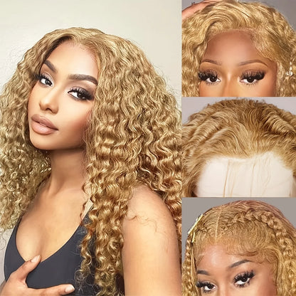 Honey Blonde Deep Curly Wig