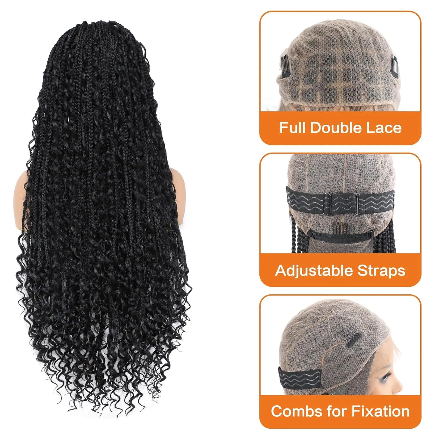 Synthetic Boho Box Braided Wig – Long Lace Front with Baby Hair