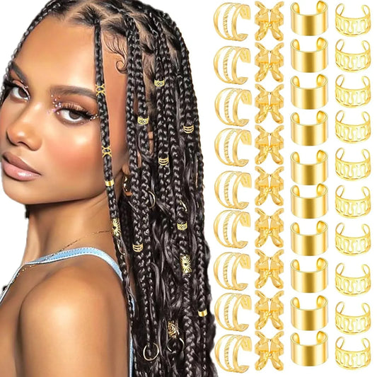 40PCS Hair Jewelry for Braids Gold Hair