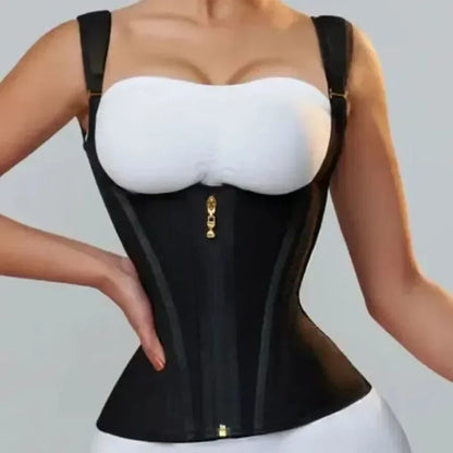 Colombian Faja Body Shaper – Double Compression Waist Trainer with Zipper & Hooks