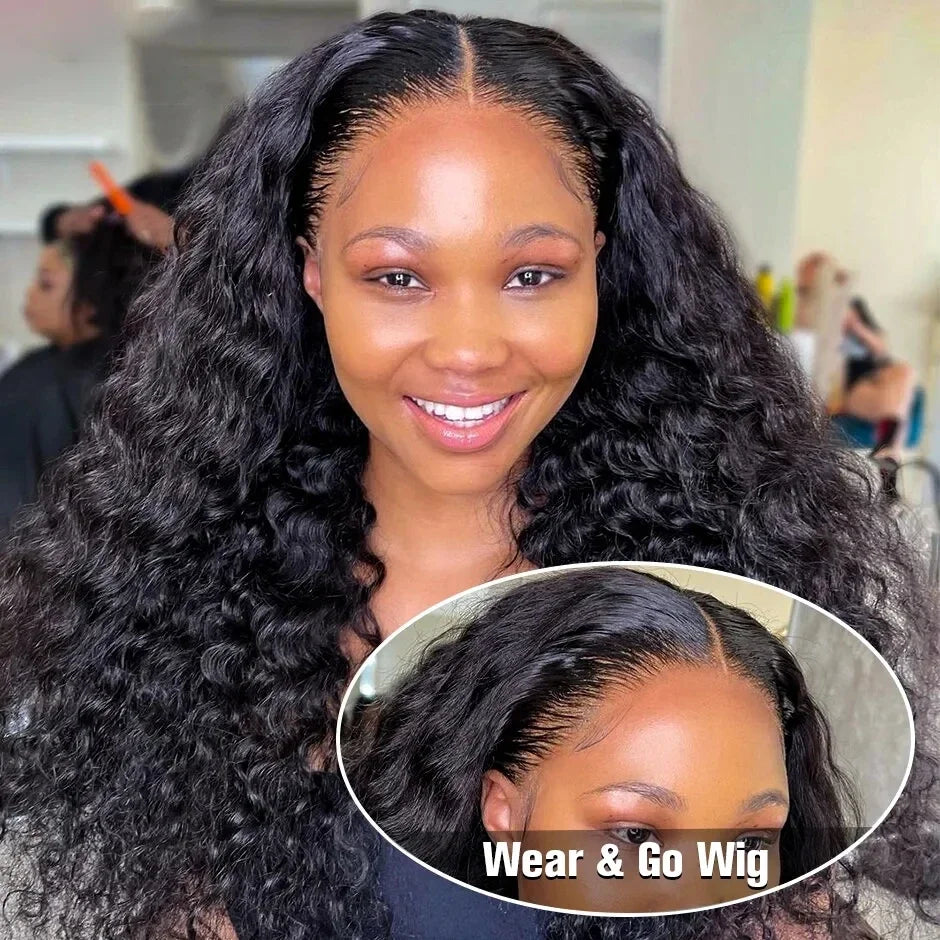 Glueless Deep Wave Wig – 5x5/6x4 Lace, Pre-Cut Ready to Wear