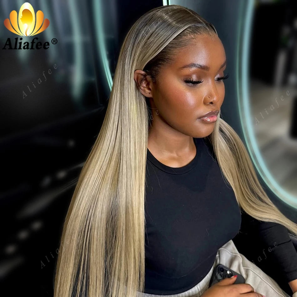 Straight Ombre Dirty Blonde Human Hair Wig