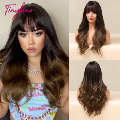 Long Blonde Wavy Synthetic Wigs