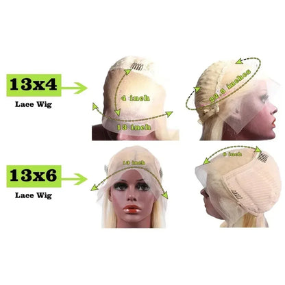 • HD Lace Front Wig 613 Blonde, 13x6/13x4, Straight, 40–46 in