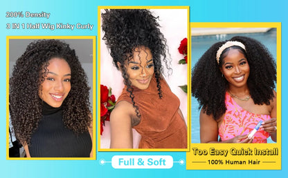 Kinky Curly Half Wig