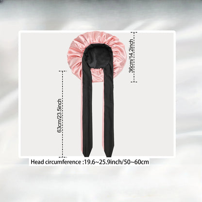 Women Double-layer Satin Sleep Cap Elastic