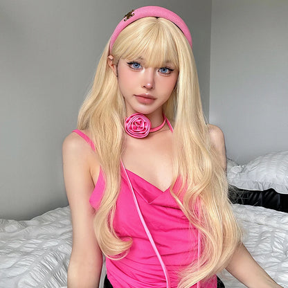 Long Blonde Wavy Synthetic Wigs