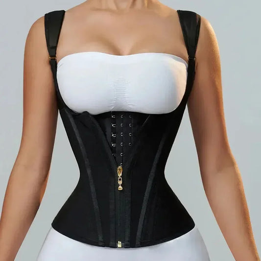 Colombian Faja Body Shaper – Double Compression Waist Trainer with Zipper & Hooks