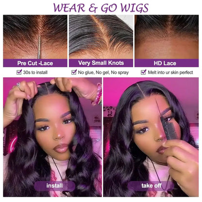 30 Inch Body Wave HD Lace Wig – Glueless, Pre-Plucked Human Hair
