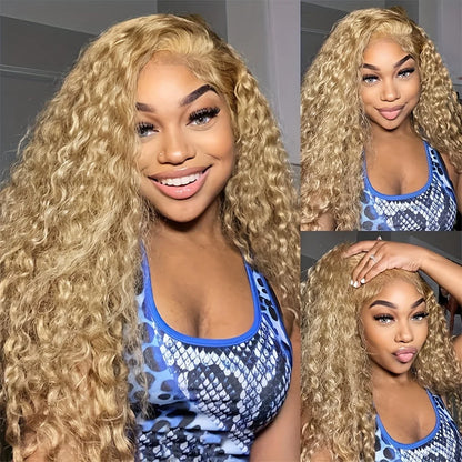 Honey Blonde Deep Curly Wig