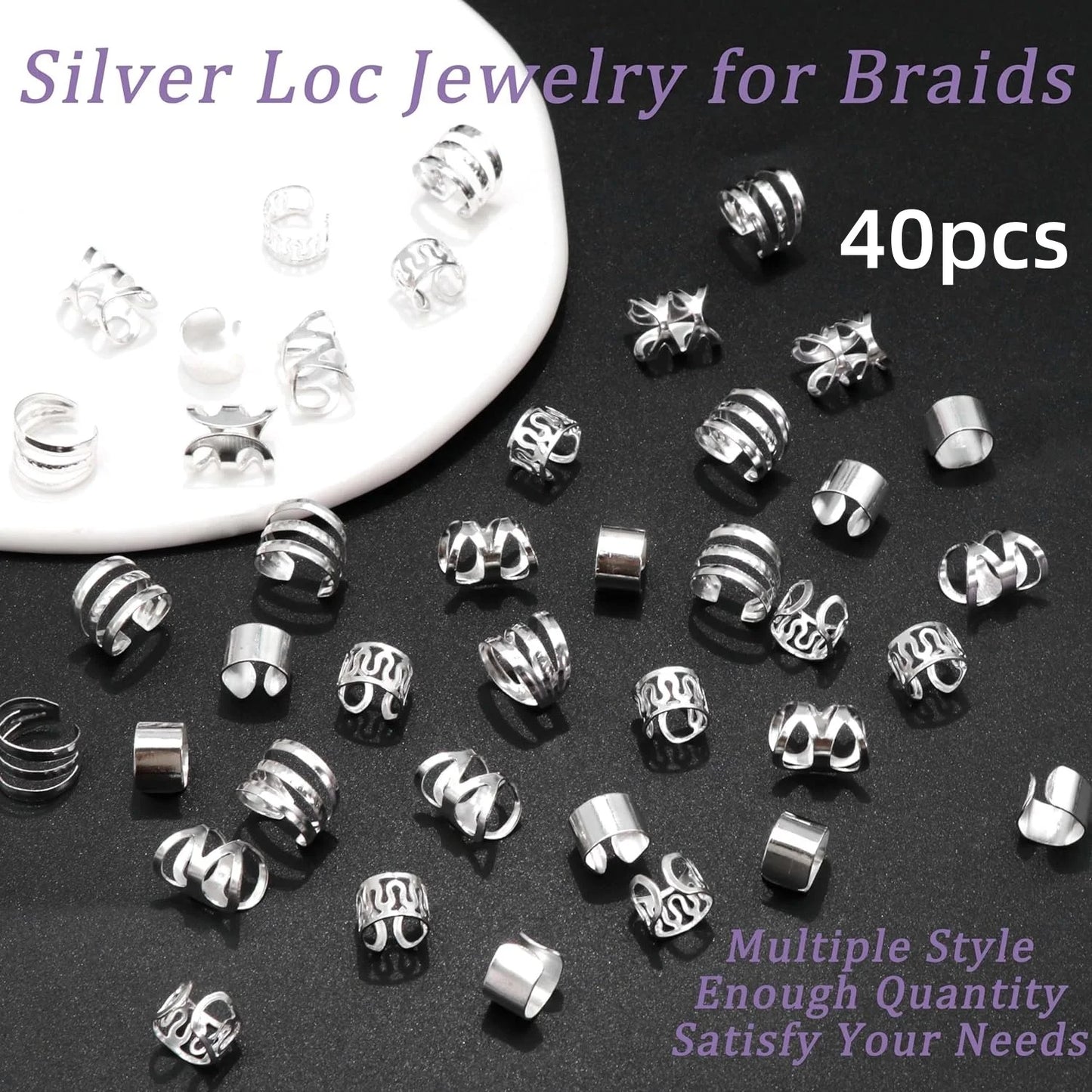 40PCS Hair Jewelry for Braids Gold Hair