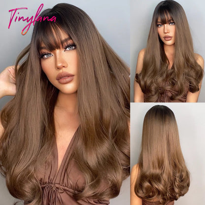 Long Blonde Wavy Synthetic Wigs