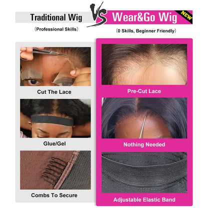 Glueless Deep Wave Wig – 5x5/6x4 Lace, Pre-Cut Ready to Wear