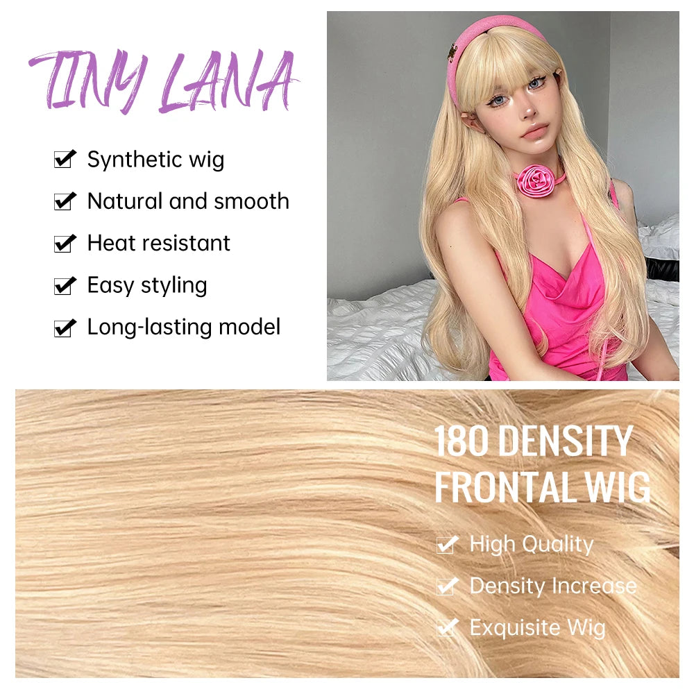 Long Blonde Wavy Synthetic Wigs