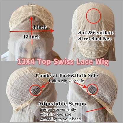 2025 New in HD Lace Wig Honey Ash Blonde Balayage Straight Wig
