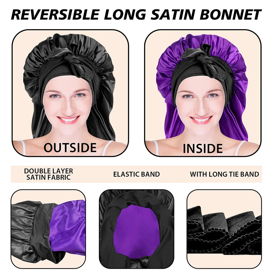 High Quality Silky Long Satin Bonnet