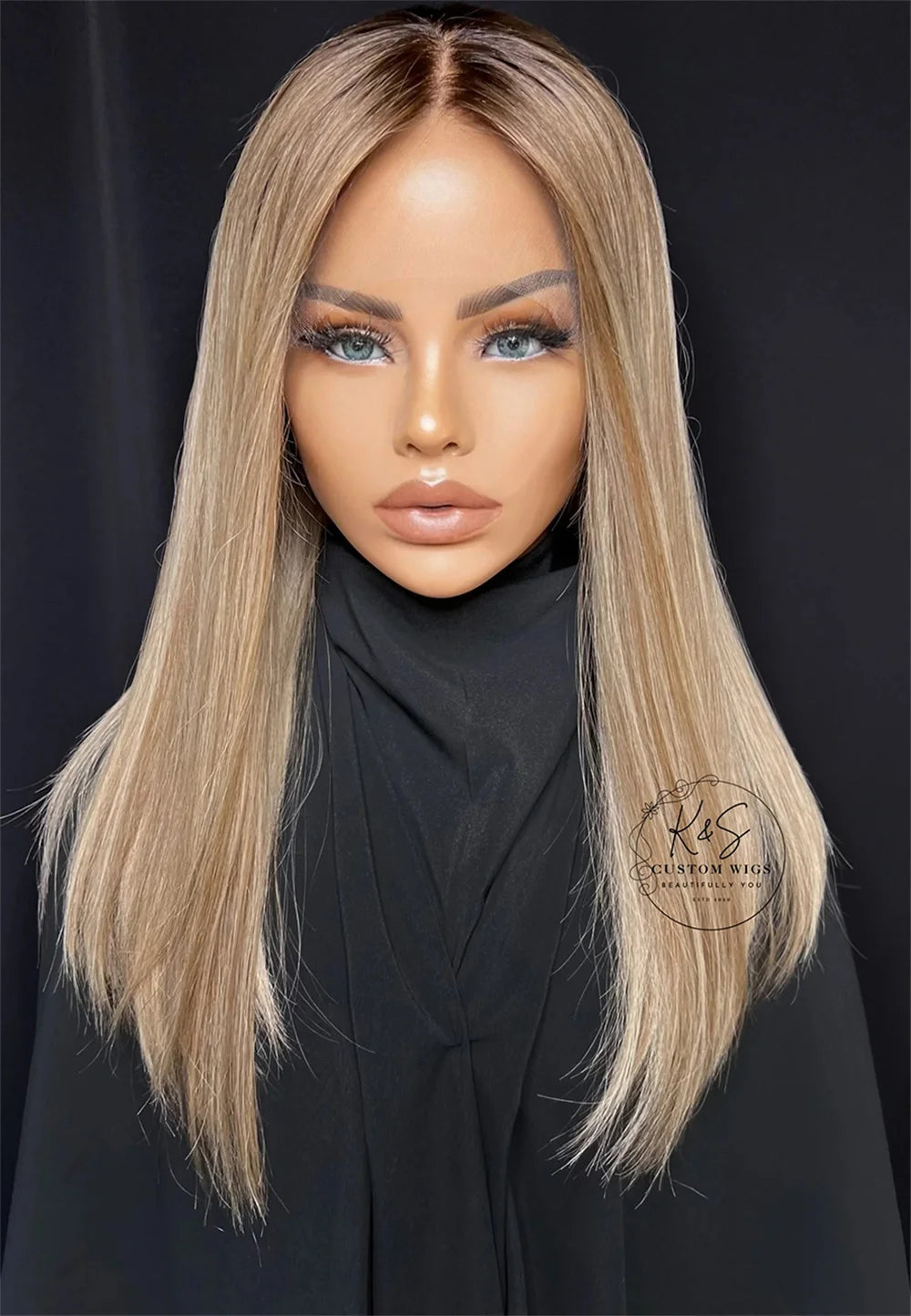 2025 New in HD Lace Wig Honey Ash Blonde Balayage Straight Wig