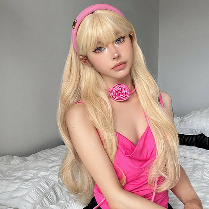 Long Blonde Wavy Synthetic Wigs
