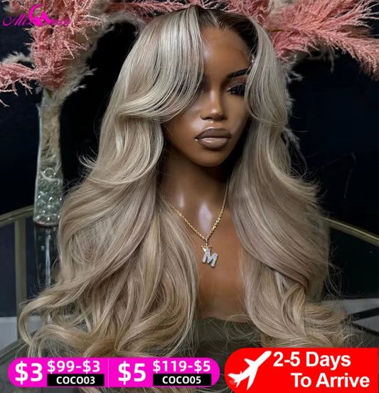 Ombre Ash Blonde Body Wave Wig