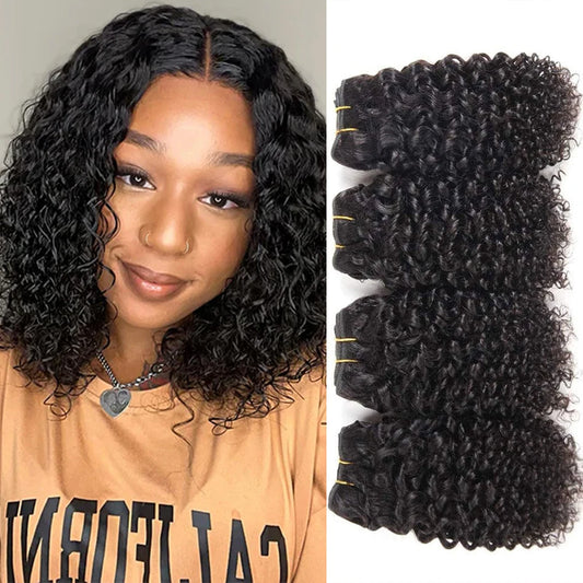 Short Kinky Curly Hair Bundles – 100% Brazilian Virgin Human Hair