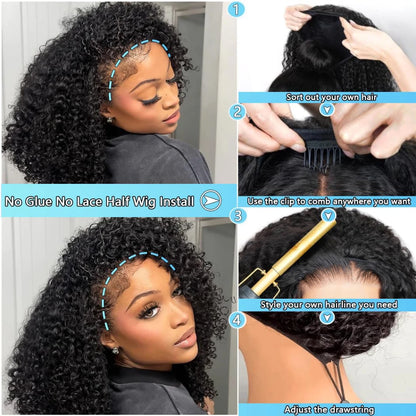Kinky Curly Half Wig
