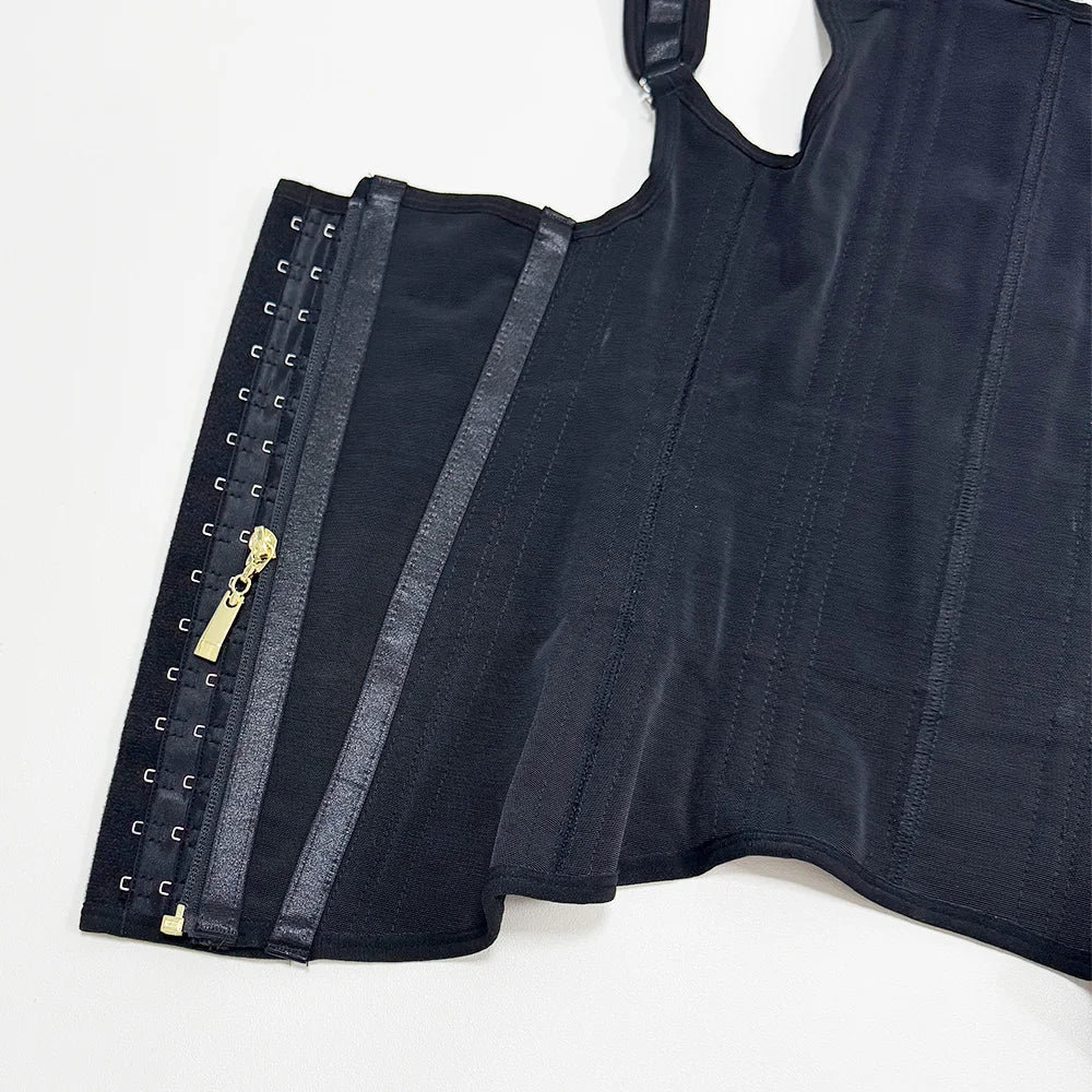 Colombian Faja Body Shaper – Double Compression Waist Trainer with Zipper & Hooks