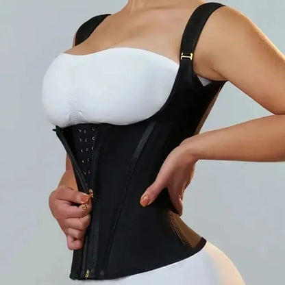 Colombian Faja Body Shaper – Double Compression Waist Trainer with Zipper & Hooks