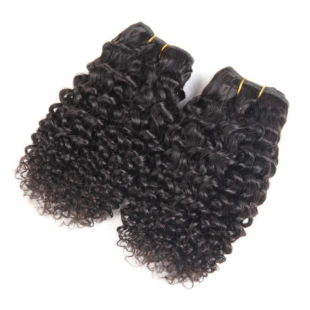Short Kinky Curly Hair Bundles – 100% Brazilian Virgin Human Hair