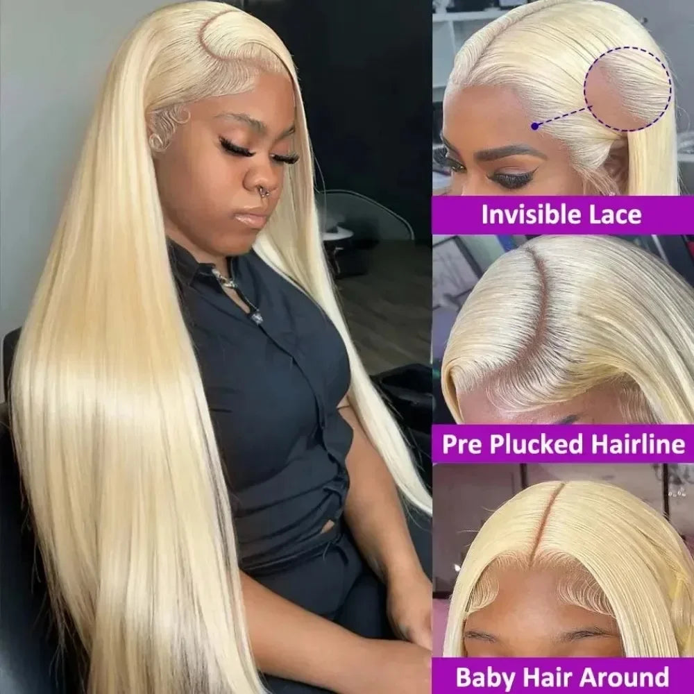 • HD Lace Front Wig 613 Blonde, 13x6/13x4, Straight, 40–46 in