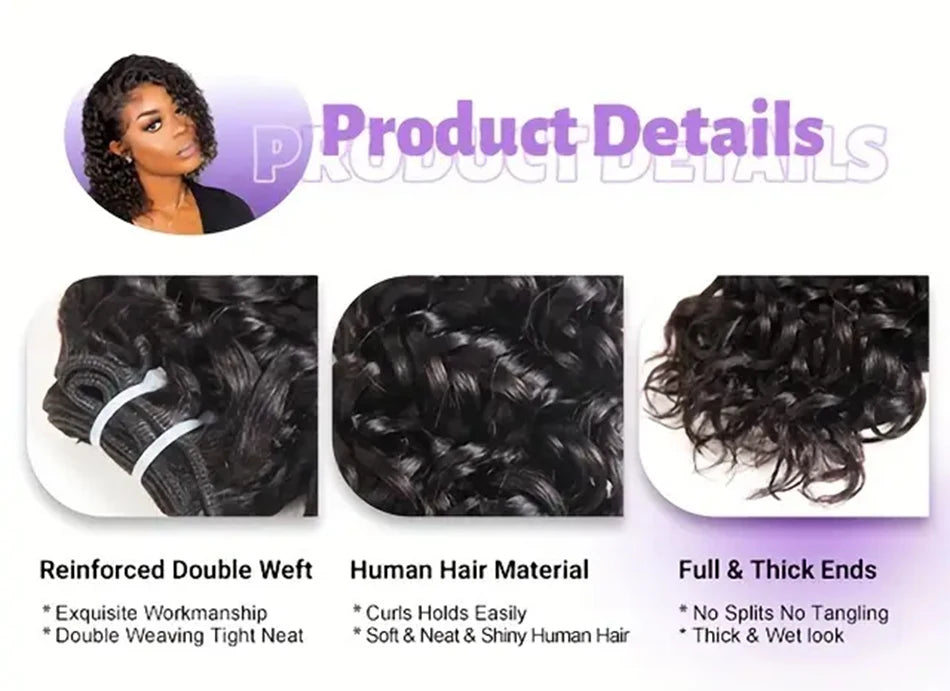 Short Kinky Curly Hair Bundles – 100% Brazilian Virgin Human Hair