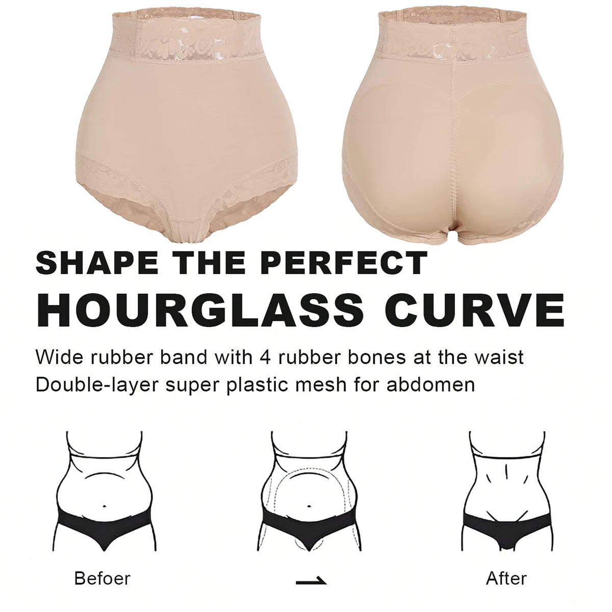 Colombian Waist Trainer Body Shaper – Tummy Control & Butt Lifter Girdle