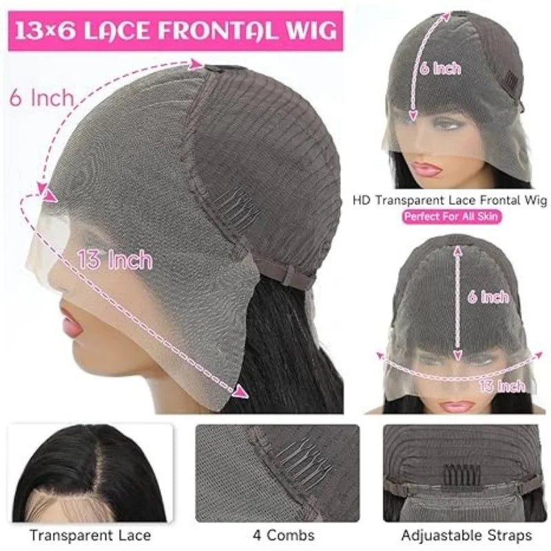 Extra Long Brazilian Body Wave Wig – HD Lace, 250% Density