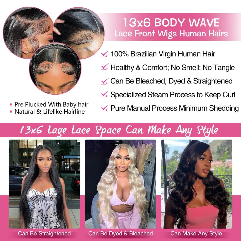 Extra Long Brazilian Body Wave Wig – HD Lace, 250% Density